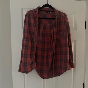 Urban Outfitters Red Plaid Button Down Shirt ASO Joanna Gaines